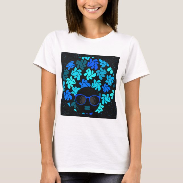 Afro Diva Blue  T-Shirt (Front)