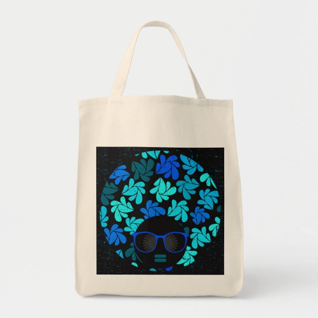 Afro Diva Blue  Tote Bag (Front)