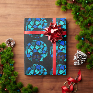Afro Diva Blue  Wrapping Paper