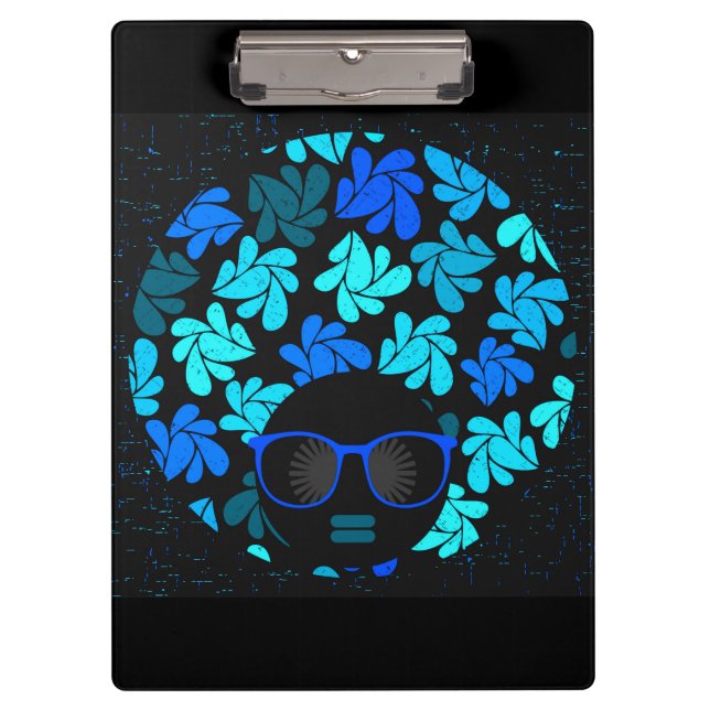 Afro Diva Green & Blue Clipboard (Front)