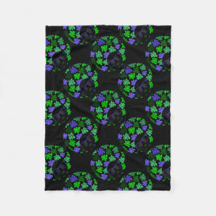 Afro Diva Green & Blue Fleece Blanket
