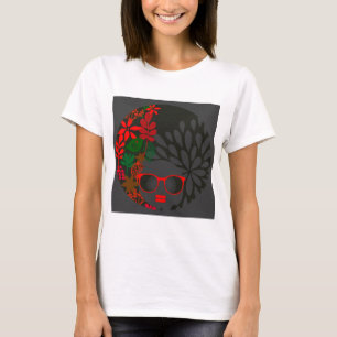 Afro Diva Red Green Slate Black T-Shirt