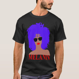 Afro Diva Red Lips Black Girl Magic Sunglasses Puf T-Shirt