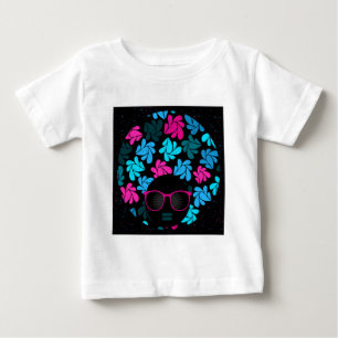 Afro Diva Turquoise & Hot Pink Baby T-Shirt