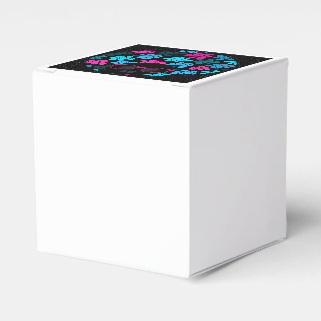 Afro Diva Turquoise & Hot Pink Favour Box (Front Side)