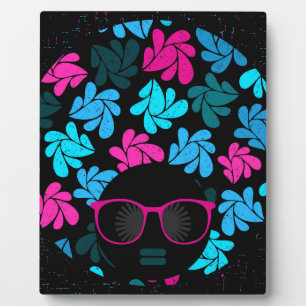 Afro Diva Turquoise & Hot Pink Plaque
