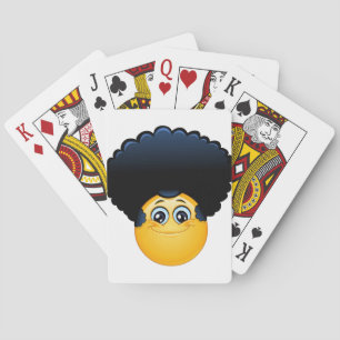 afro emoji playing cards