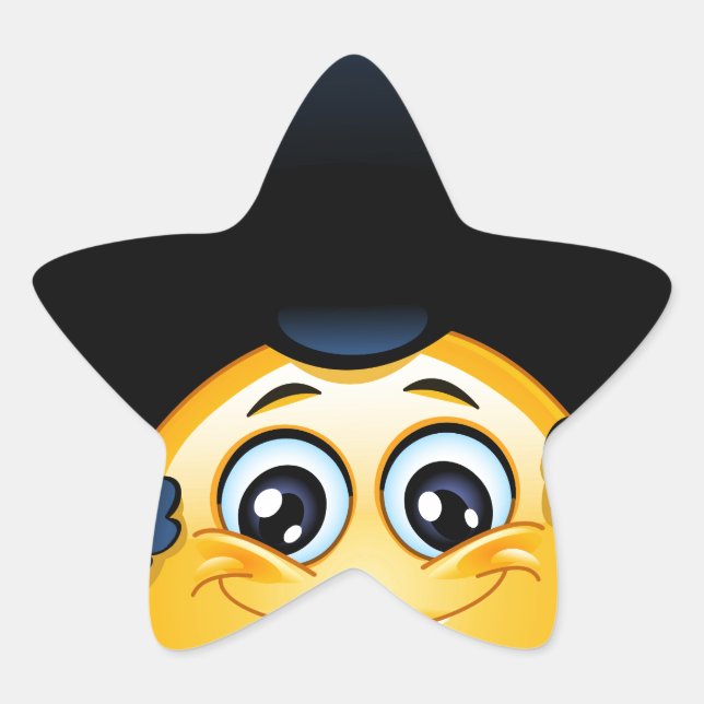 afro emoji star sticker (Front)