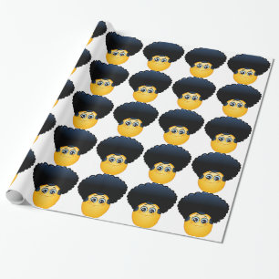 afro emoji wrapping paper