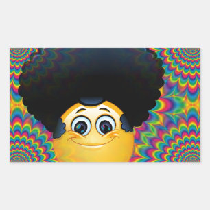 afro emojis rectangular sticker