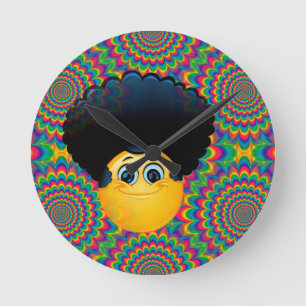 afro emojis round clock