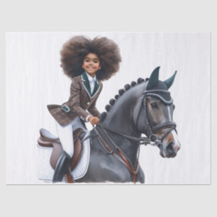 Afro Equestrian - Young Girl Rider Tissue Paper