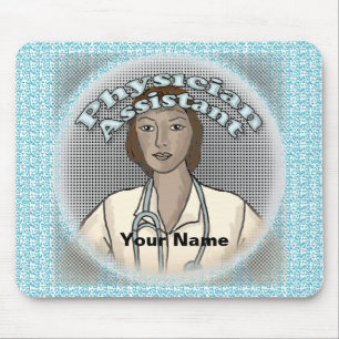 Afro female Physician Assistant custom name Mouse Pad