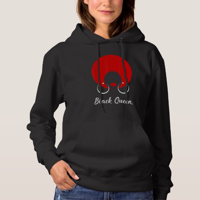 Afro Girl African Quote Graphic  Black History Mon Hoodie (Front)