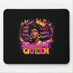 Afro Girl Black Women African Melanin Drug Queen Mouse Pad
