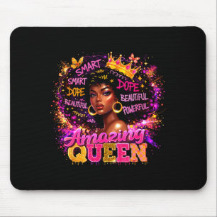 Afro Girl Black Women African Melanin Queen  Mouse Pad