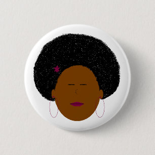 Afro girl button