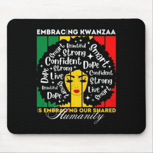 Afro Girl Embracing Kwanzaa Is Our Shared Humanity Mouse Pad