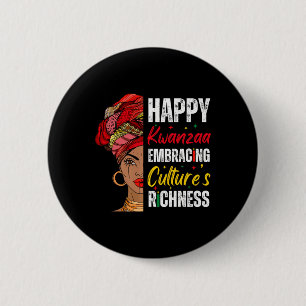 Afro Girl Happy Kwanzaa African American Heritage 6 Cm Round Badge