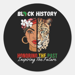 Afro Girl Honouring Past Inspiring Future Black Hi Classic Round Sticker