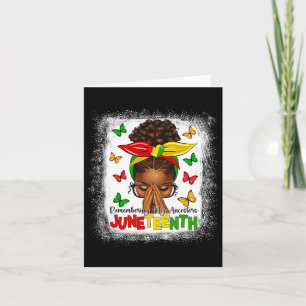 Afro Girls Black Women Messy Bun Celebrate Junetee Card