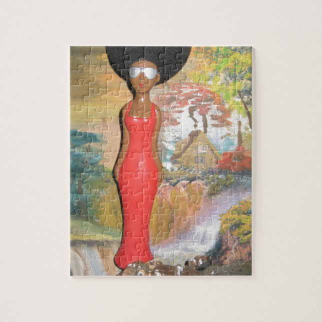 Afro Glam: A Timeless Beauty Jigsaw Puzzle (Vertical)