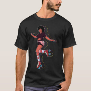 Afro Groove Roller Skate Retro 80s 70s Disco Funk T-Shirt