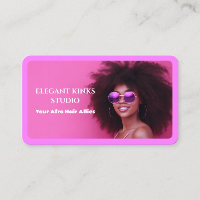 Afro Hair Business Card (Front)