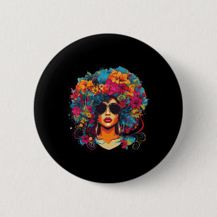 Afro Hair Natural Black History Pride Black Melani 6 Cm Round Badge