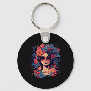 Afro Hair Natural Black History Pride Black Melani Key Ring