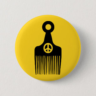 Afro Hair Peace 6 Cm Round Badge