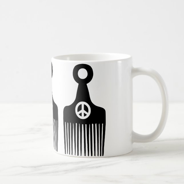 Afro Hair Peace Coffee Mug (Right)