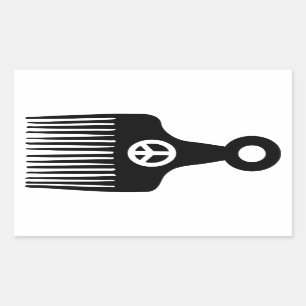 Afro Hair Peace Rectangular Sticker