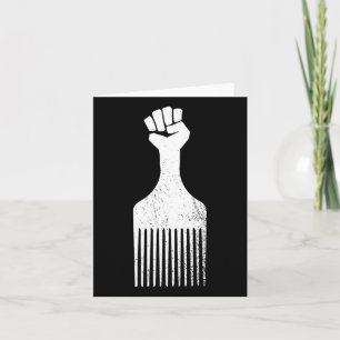 Afro Hair Pick Resist T Shirt Vintage Distressed R Card