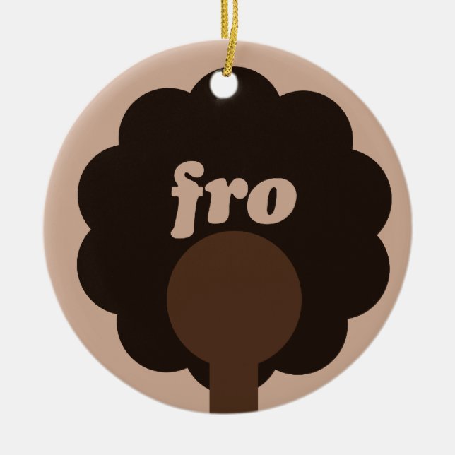 Afro Humour Ceramic Ornament (Front)
