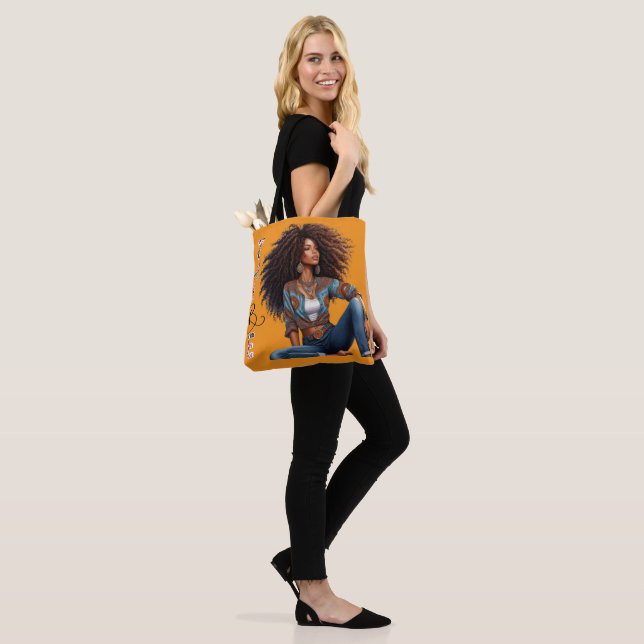 Afro Indigenous tote (On Model)