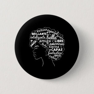 Afro Latina Pride Gift Afro-latino Black History M 6 Cm Round Badge