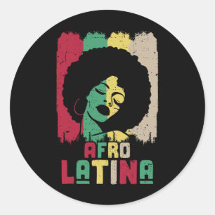 Afro Latina Proud Black Women Juneteenth African P Classic Round Sticker