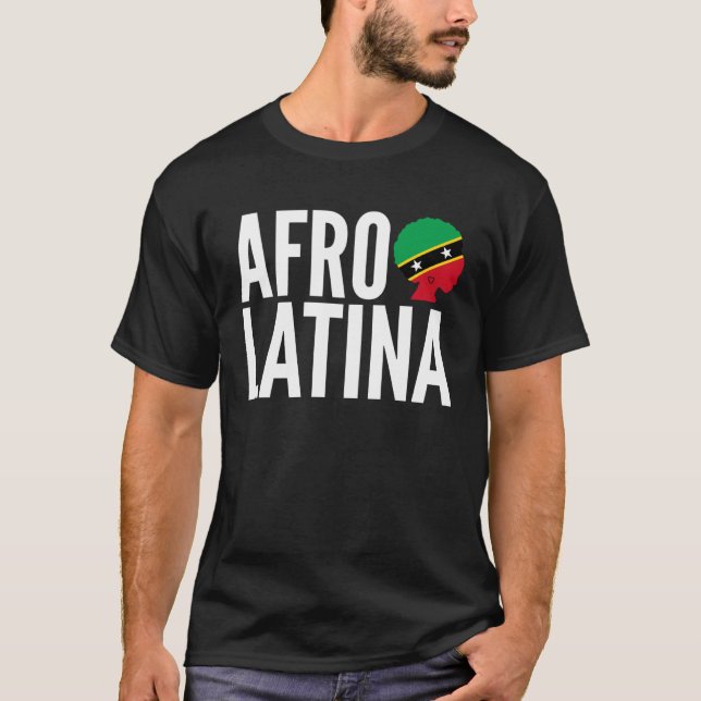 Afro Latina Queen Creole Saint Kitts & Nevis Afro  T-Shirt (Front)