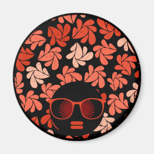 Afro Love Coral Red Pillow Magnet