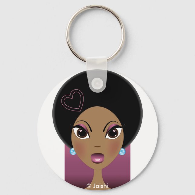 Afro Love Key Ring (Front)