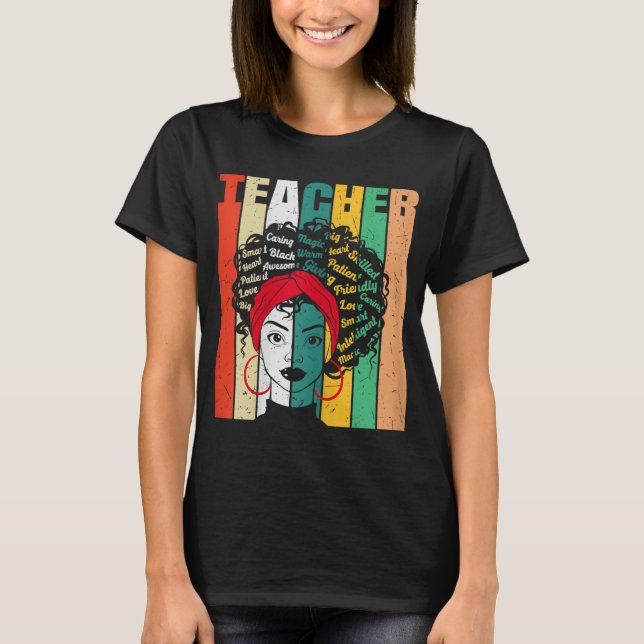 Afro Love Melanin African American Women Black Tea T-Shirt (Front)