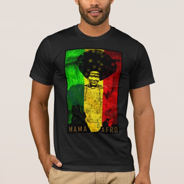 Afro - Mama Afro Africa Map Reggae T-Shirt (Front)