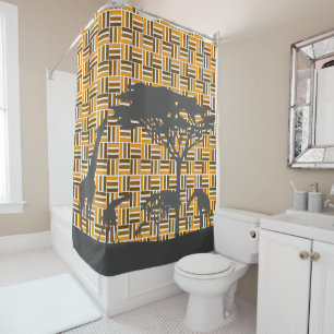 Afro-modern Pattern:  Africa Anew Shower Curtain