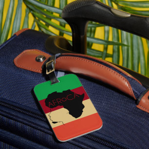 Afro Natural Black Hair Luggage Tag