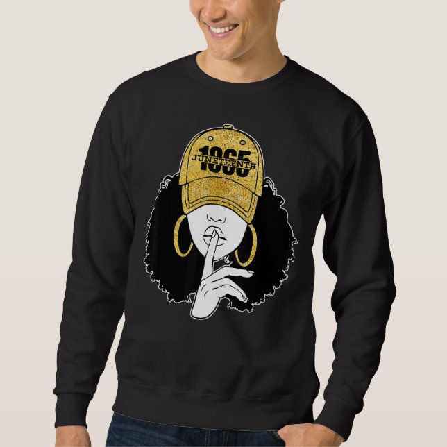 Afro Natural Hair Black Queen History Month 1865 Sweatshirt (Front)