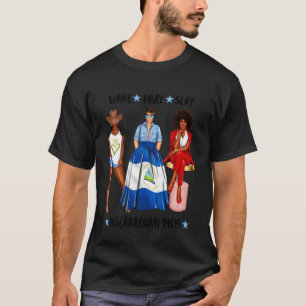 Afro-Nicaraguan Mum Flag of Nicaragua Mummy Mamma T-Shirt