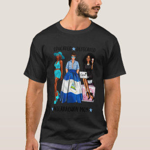 Afro-Nicaraguan Mum Flag of Nicaragua Patriotic an T-Shirt
