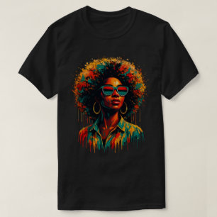 Afro Paint Drip Freedom Art  T-Shirt