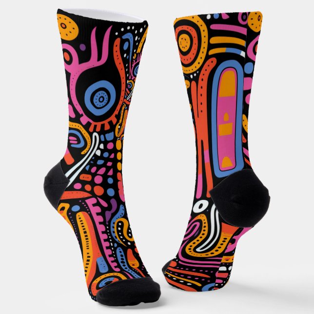 Afro-Pop' - colorful feeling Socks (Angled)